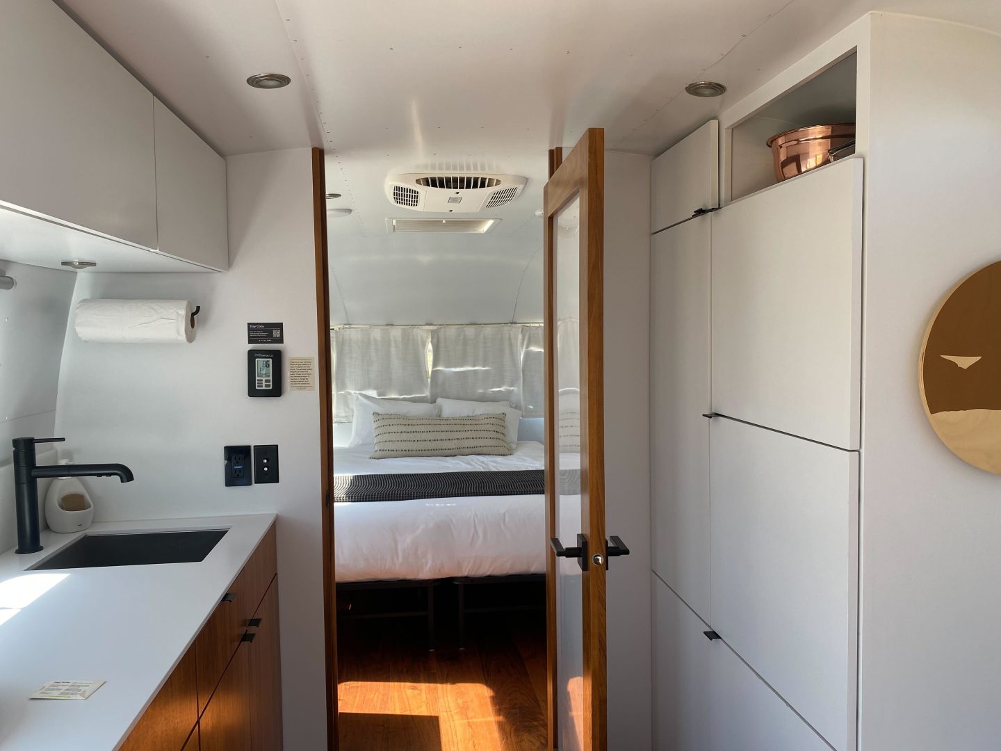 The interior of an Airstream trailer at AutoCamp Joshua Tree. (Photo by Meghan Coyle)