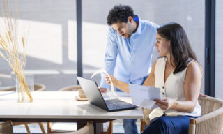 Couple reviewing finances