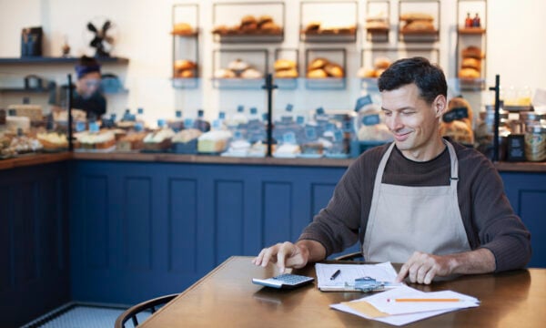 Business owner doing financial planning.