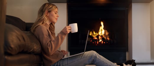 Fireplace, Indoors, Person