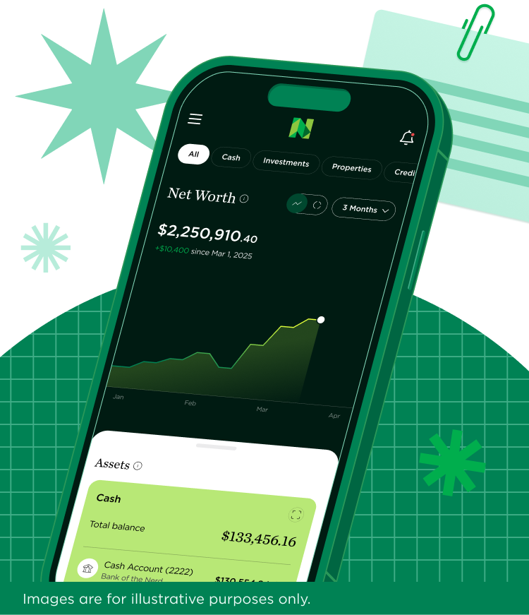 NerdWallet app showing user's net worth