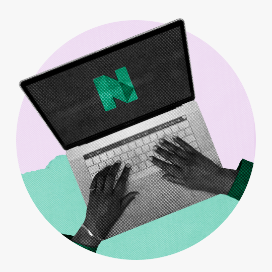 Nerdwallet logo on laptop screen
