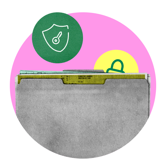 A file folder filled with files