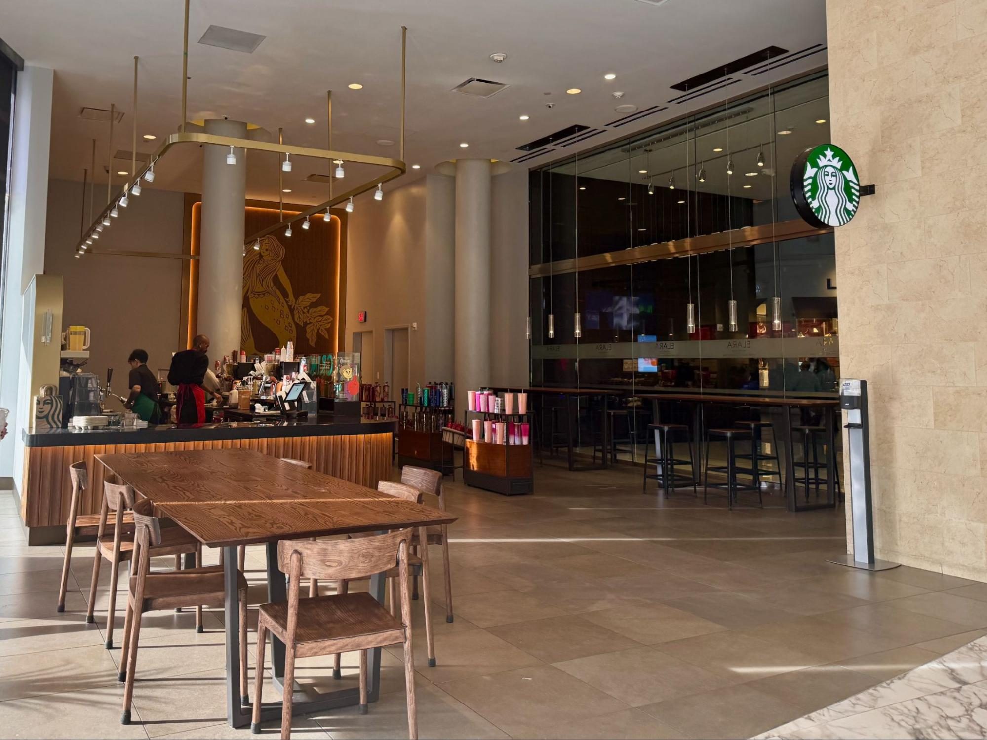Starbucks in the lobby at Elara Las Vegas