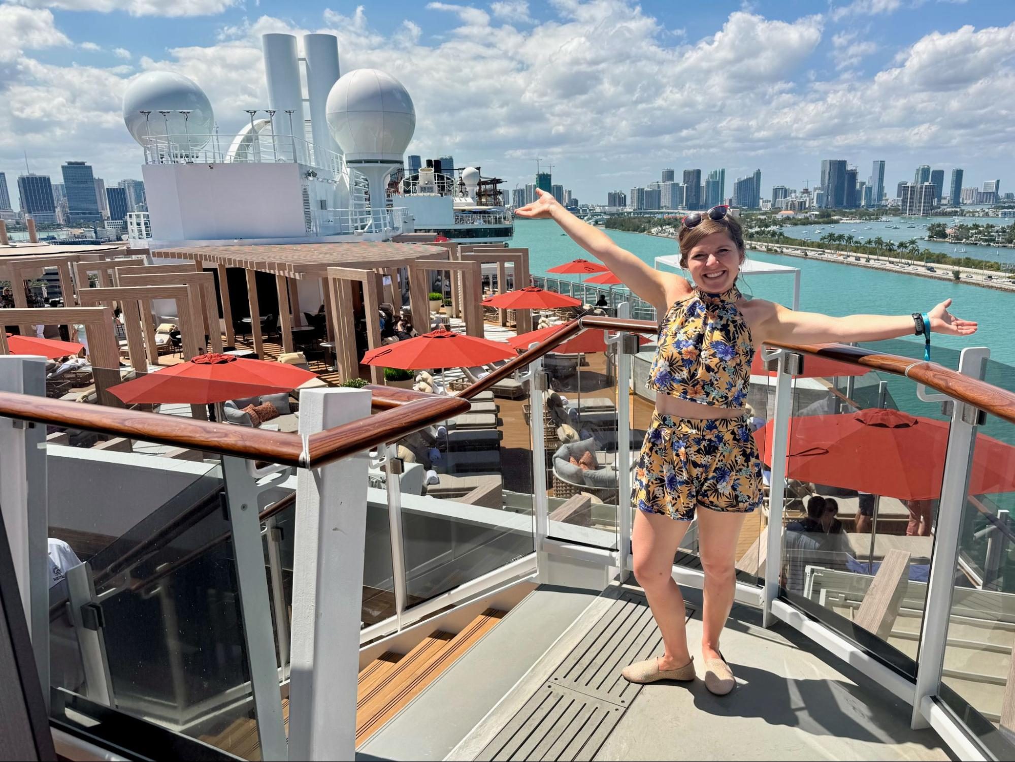 norwegian cruise line NCL Aqua sally french tiny umbrellas