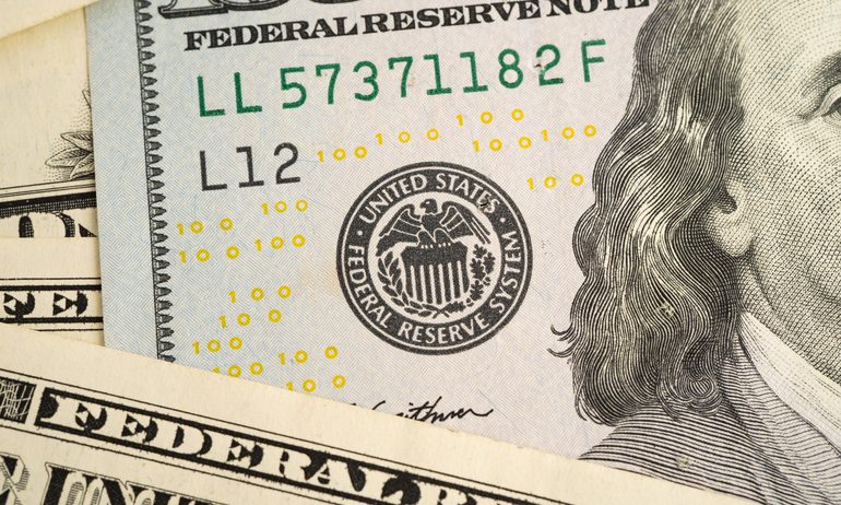 Close up of US dollars