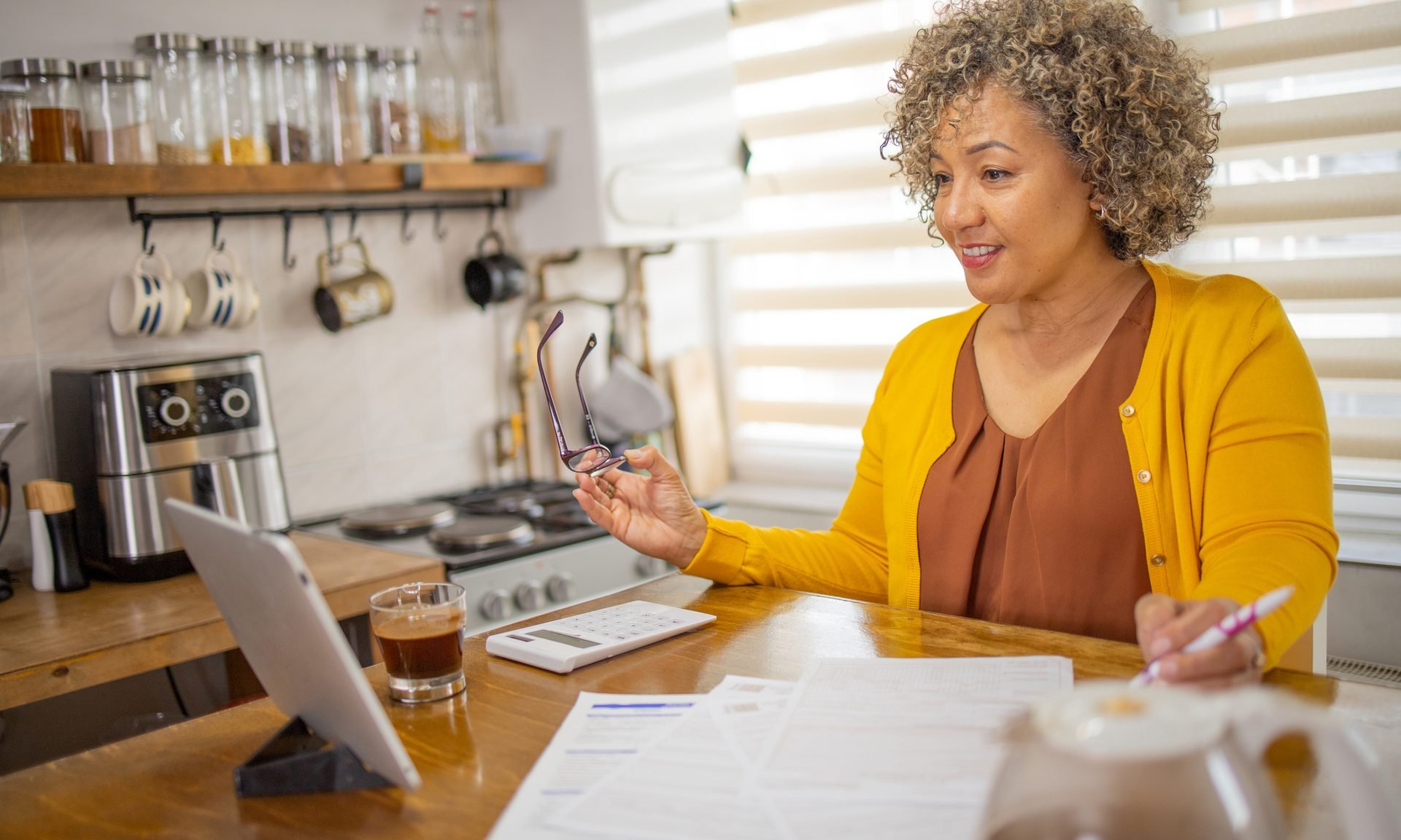 Person doing work at desk.