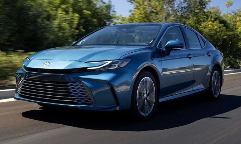 Blue Toyota Camry sedan